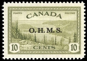 Canada Stamp - O - Official #O6 - Great Bear Lake, NWT (1949) 10¢ O.H.M.S. - Picture 1 of 1