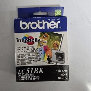 Genuine Brother LC51BK Black Ink Cartridge Expired Sealed Retail Package - Picture 1 of 1