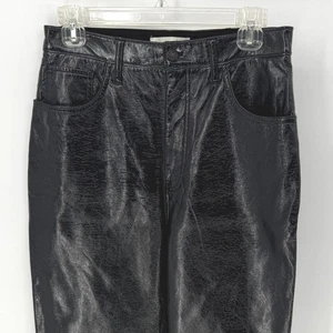 Abercrombie Fitch 90s Straight Ultra High Rise Faux Leather Pants Size 6 NWOT - Picture 1 of 6