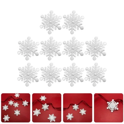  10 Pcs Snowflake Embroidered Patches Sew on White Appliques Iron - Image 1 of 4