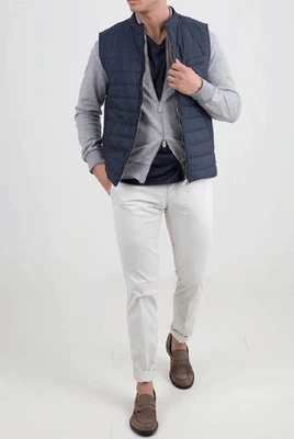 Eleventy Men's Navy Blue Full Zip Vest Size Medium - Image 1 of 4