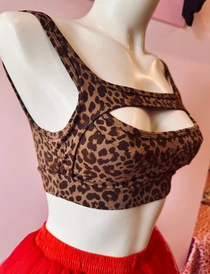 Frederick’s of Hollywood Leopard Print Active Sports Bra Small - Image 1 of 4