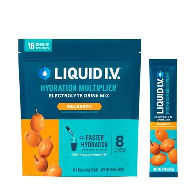 Multiplicador de hidratación Liquid I.V.® - Seaberry | Mezcla de bebidas en polvo electrolítico |... Foto 1 de 4