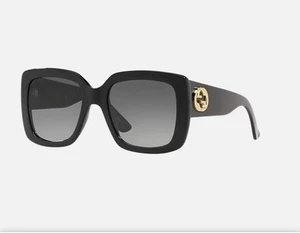 New Authentic GUCCI GG0141SN 001 Black Women’s Sunglasses GG Logo - Picture 1 of 6