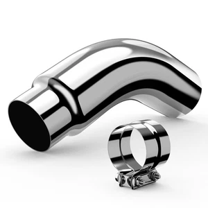 5" Diesel Exhaust Tip Elbow 5" Inlet 6" Outlet 23" Long Chrome with Clamp - Picture 1 of 7