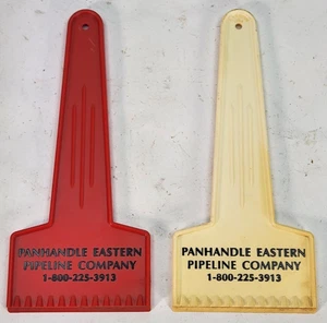 2 Vintage Panhandle Eastern Pipeline Com Werbung Eiskratzer - Bild 1 von 4
