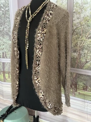 Easel Embroidered Cardigan Sweater, S/M, NWOT - Image 1 of 4