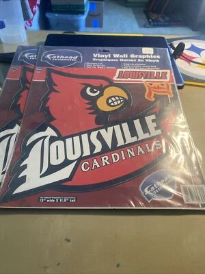 LOUISVILLE CARDINALS LOGO FATHEAD COMPAÑEROS DE EQUIPO DESMONTABLE NCAA BALONCESTO NUEVO X 2 Foto 1 de 4