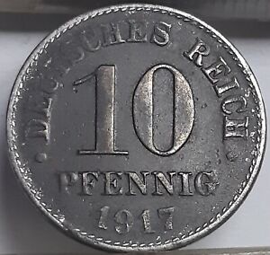 Germany 10 Pfennig 1917 KM#20 Letter D Iron German Empire (4074)