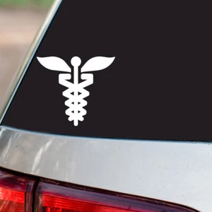 EMT MFR Medic Star of Life Sticker Caduceus S4 all chrome & regular vinyl colors - Picture 1 of 2
