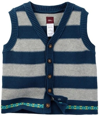 Tea Collection Eden Gardens Sweater Vest  Bedford Blue Sz 12- 18 -24 months NWT - Image 1 of 3