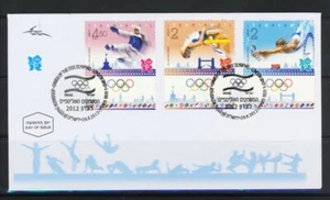 ISRAEL 2012 THE OLYMPIC GAMES OLYMPIAD LONDON 3 STAMPS ON FDC SPORT - Picture 1 of 1