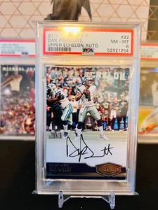 ⭐️ DAK PRESCOTT 2016 PANINI UPPER ESCHELON #22 PSA 8 NM/MT RC CARD AUTO SP /98🔥 - Bild 1 von 2