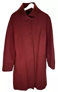 Pre-Owned J. JILL Sz S Burgundy Maroon Unlined Alpaca Wool Blend Coat Women - Picture 1 of 5