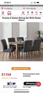 Toronto 6 seater dining set with Parker chairs - Picture 1 of 2