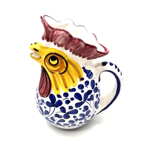 VTG Rooster 6 1/2" Pitcher Creamer DIP A MANO Deruta Ceramic Hand Painted-signed - Picture 1 of 9