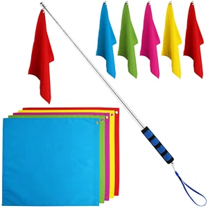 5PCS Horse Training Flags with 63In/1.6M Telescopic Poles (Five Colors) - Picture 1 of 12