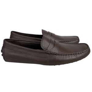 Lacoste Concours Men's Leather Loafers Dress Shoes Size 12 US Brown - Picture 1 of 10