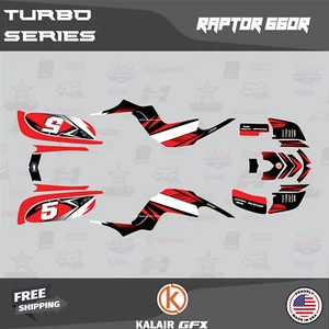 Kit de gráficos para Yamaha Raptor660R (2001-2005) Raptor-660 Turbo - rojo 16 mil - Imagen 1 de 5