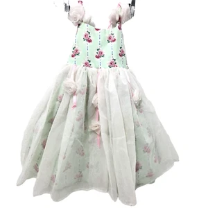 Daisy Kingdom Princess Petticoat Flower 3 Layer Party Dress Girls Size 4 HTF VTG - Picture 1 of 13