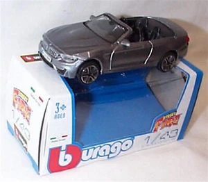 BMW M4 Open Top Metallic Grey - Burago 'Street Fire' Model Scale 1:43 new in Box - Picture 1 of 1