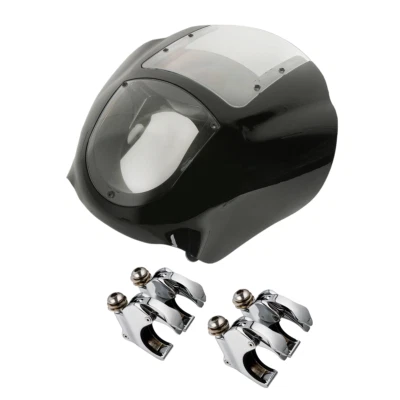 Quarter Fairing Clear Windshield 39mm Fork Clamp Fit For Harley Sportster Dyna Foto 1 de 4