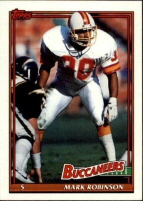 1991 Topps Football Card #496 Mark Robinson Tampa Bay Buccaneers - Image 1 of 2