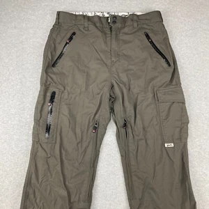 Quiksilver Schneehose Herren Große L Braun Nylon Reißverschlusstaschen Verstellbund Skifahren - Bild 1 von 18