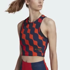 Adidas Marimekko Cropped Tank Top, Navy/Orange/Red, Sz M (12-14), Exc.Cond - Picture 1 of 7
