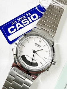 CASIO - ALARM CHRONOGRAPH AQ-305A-7A STAINLESS STEEL 100% ORIGINAL - BRAND NEW - Picture 1 of 6