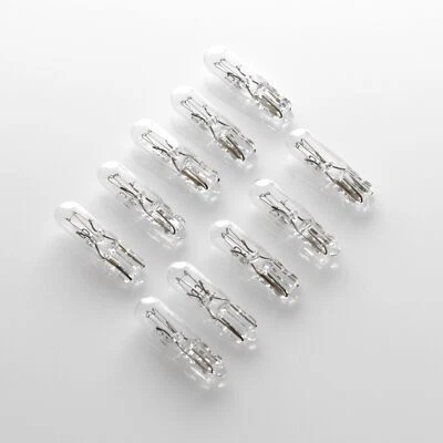 PAP AUDIO PARTS 10x T5 Incandescent Glass Base Wedge 5x20mm W2x4.6d / 6V 12V 14V 12-15V 6-7V