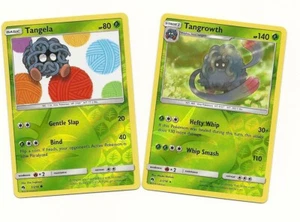 Pokemon RARE TANGROWTH 2/214 & TANGELA 1/214- 2 EVO Set-REV HOLO- LOST THUNDER - Picture 1 of 1