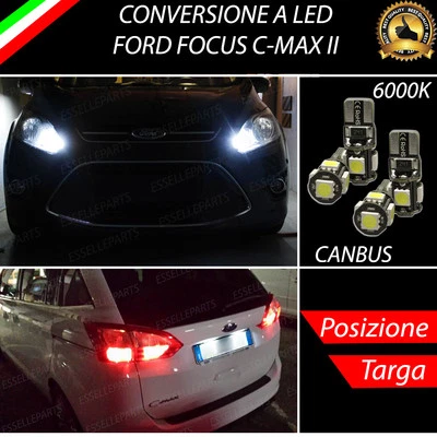 COPPIA LUCI DI POSIZIONE + COPPIA LUCI TARGA 5 LED CANBUS FORD FOCUS C-MAX II - Immagine 1 di 3