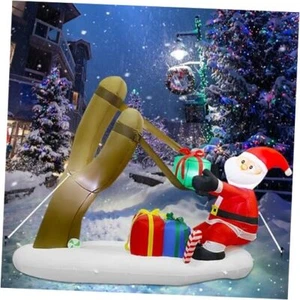 6.9FT L Christmas Inflatable Decoration, Light Up Air-Blown Santa Presenting - Picture 1 of 8