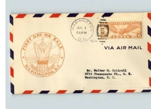 C-19 Winged Globe Airmail First Day of Issue, 1934 Washington DC - Picture 1 of 1