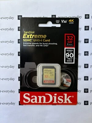 Sandisk SD Extreme 32GB Memory Card for Nikon Canon Sony - Image 1 of 2