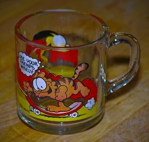 TAZA DE VIDRIO VINTAGE Jim Davis McDonalds Garfield Anchor Hocking 1978 Hecha en EE. UU. - Imagen 1 de 5