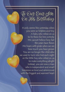 NEW DESIGN To OUR Dear Son On His Birthday A5 Card for Him Birthday Love - Picture 1 of 3