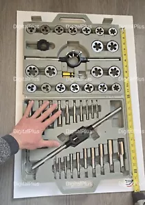 45-teiliges Gewindebohrer- und Schneideisen-Kohlenstoffstahl-Set mit feinen 55 ° Hardware, metrisches System 06 bis 24 - Bild 1 von 4