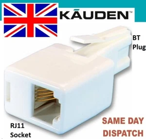 RJ11 zu BT Telefon Telefon Buchse Stecker Adapter Konverter USA zu UK "weiß" Kauden - Bild 1 von 7