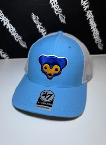 NWT '47 Brand Chicago Cubs Retro Logo Light Blue White Trucker Snapback Hat NEW - Picture 1 of 2