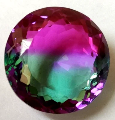 AAA+ Large Tourmaline 93.10 Ct. Round Cut Bi-Color Loose Gemstone Gift for Women - Image 1 of 4