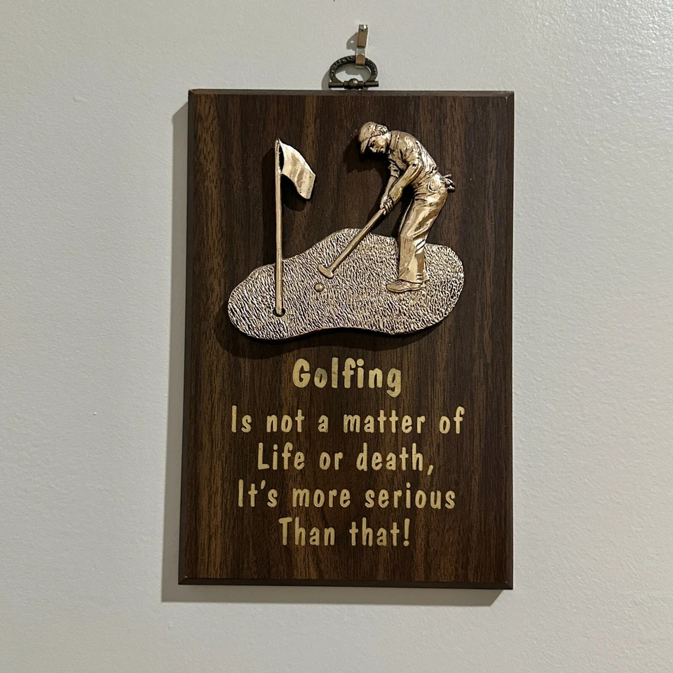 Placa de madera vintage para golf hecha en Canadá regalo del día del padre golf decoración del hogar Foto 1 de 4