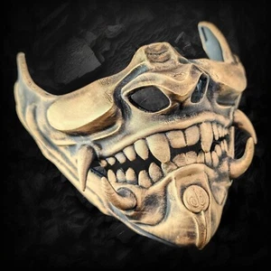 Hand-made Oni Mask Cosplay Custom Japanese Ornate Display Halloween Airsoft - Picture 1 of 20