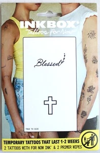 Inkbox Temporary Tattoos That Last 1-2 Weeks Blessed Cross ITBC2W 2 Tattoos - Picture 1 of 2