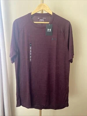 Under Armour Big & Tall Tech Textured Short Sleeve Tee- Dark Maroon L Tall￼ - Image 1 of 4