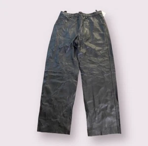 Pantalones de cuero italiano genuino Max USA para hombre talla 36 fit biker - Imagen 1 de 10