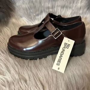 Mocassini donna No Boundaries Mary Jane taglia 8 marrone plateau scarpe regolabili - Foto 1 di 8