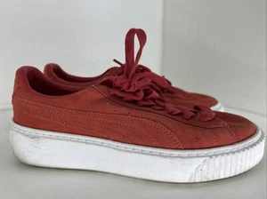 PUMA SUEDE PLATFORM Plateau Womens 6.5 Red - Picture 1 of 9