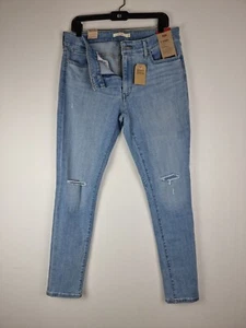 Levi's 711 Skinny Jeans Women's Light Blue Distressed Ripped New with Tags #03 - Picture 1 of 5